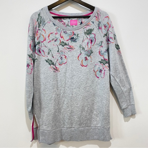 Joules Tops - Joules Grey Floral “Lauralie” Sweater Marl Poppies Size